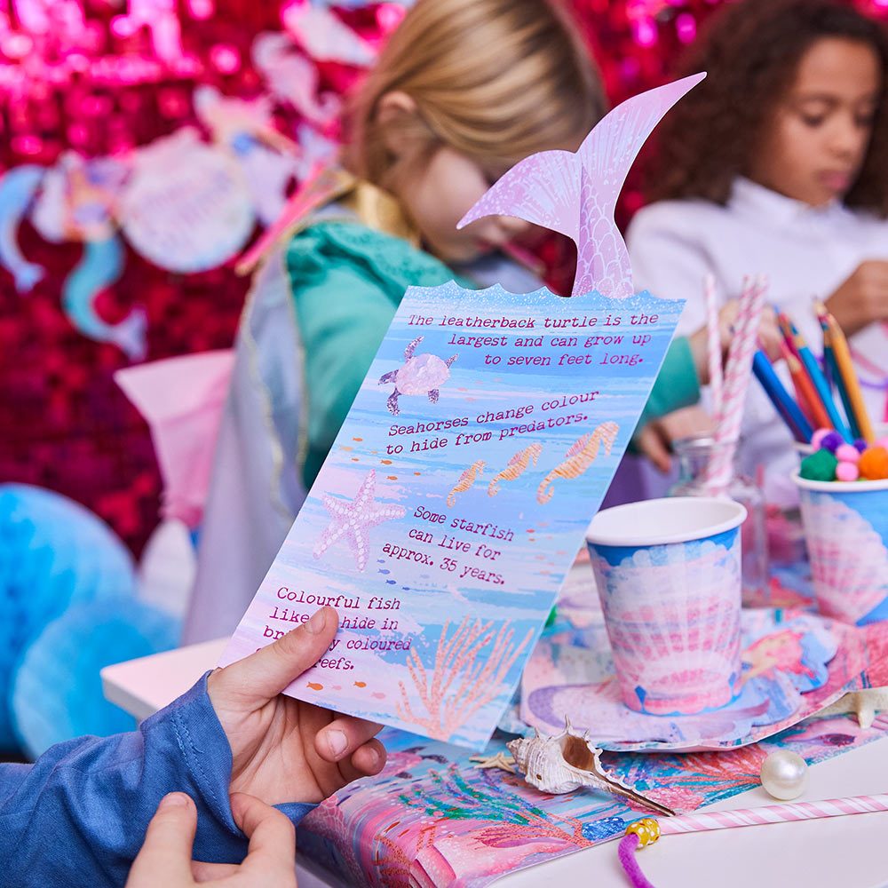 Queen of the Sea Paper Party Bags with Sea Life Fact Cards (x6)