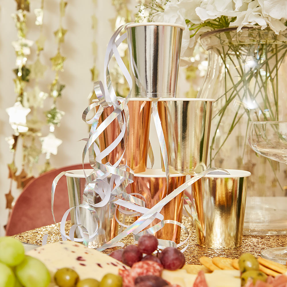 Assorted Metallics - Paper Party Cups (x8)