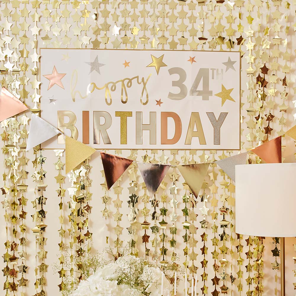 Personalised Happy Birthday Banner and Stickers Set