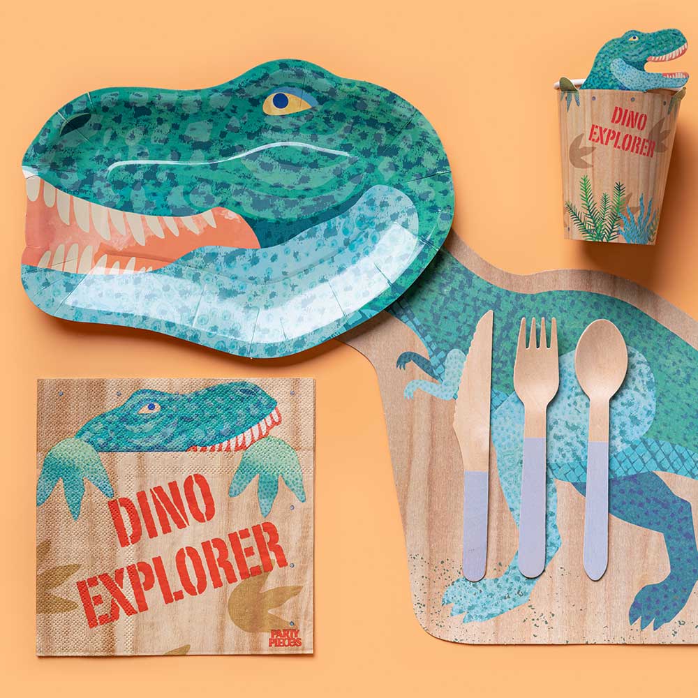 Dino Explorer Paper Party Plates (x8)